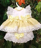 DREAM 0-5 YEARS BABY SUMMER BOWS TOP AND  KNICKERS SET 6 COLOURS OR REBORN DOLLS
