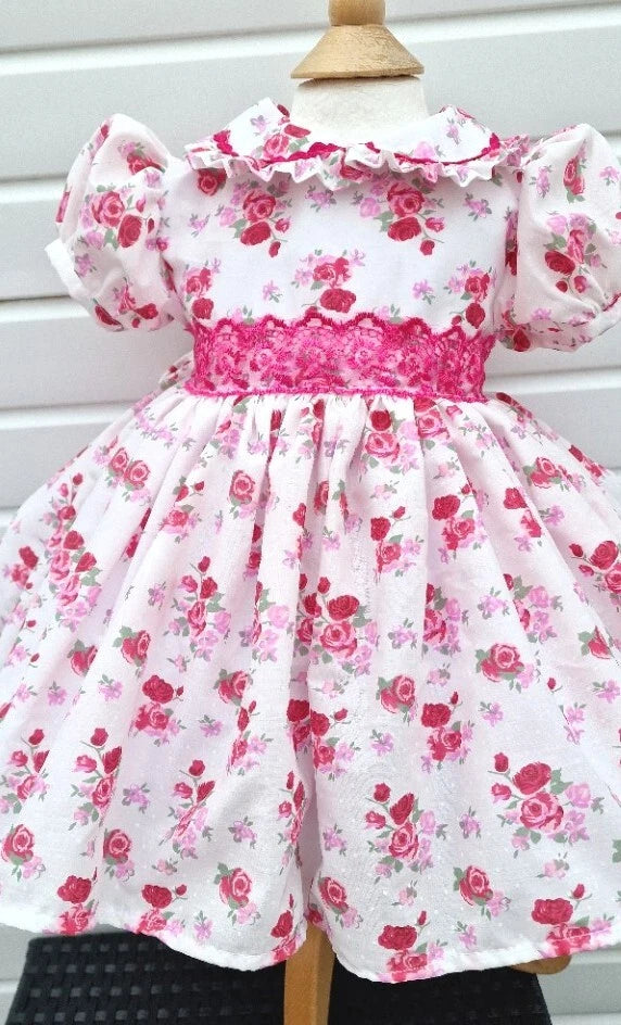 DREAM 0-8 years BABY GIRLS  traditional autumn cream pinks floral twirly dress