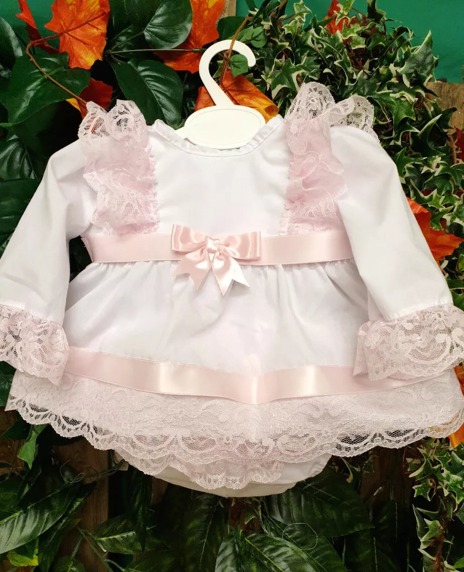 DREAM 0-5 YEARS BABY GIRLs SPANISH  TOP AND FRILLY BUM PANTS DRESS SET
