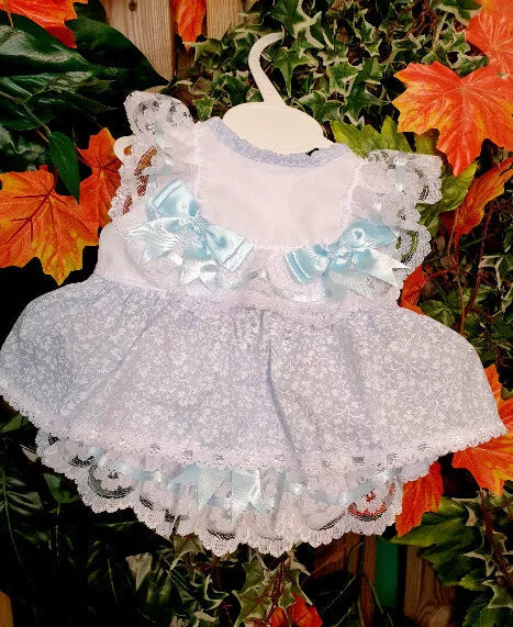 DREAM 0-5 YEARS BABY SUMMER BOWS TOP  KNICKERS ROMPER mint sky blue REBORN DOLLS