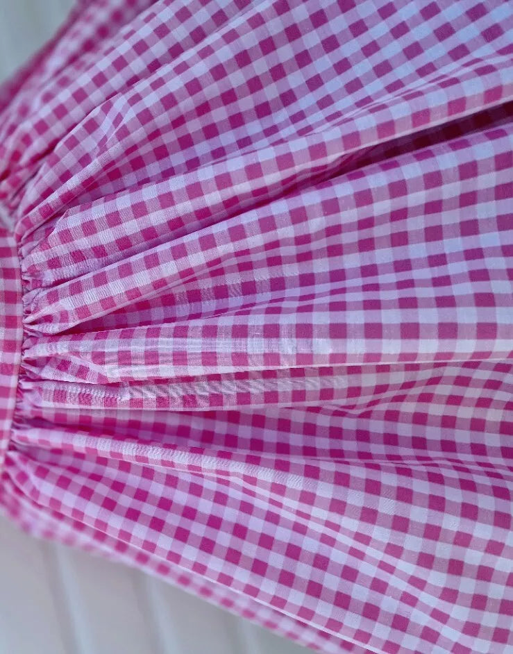 DREAM 0-8 years GIRLS  gingham school uniform drop waist lined dress 6 colours