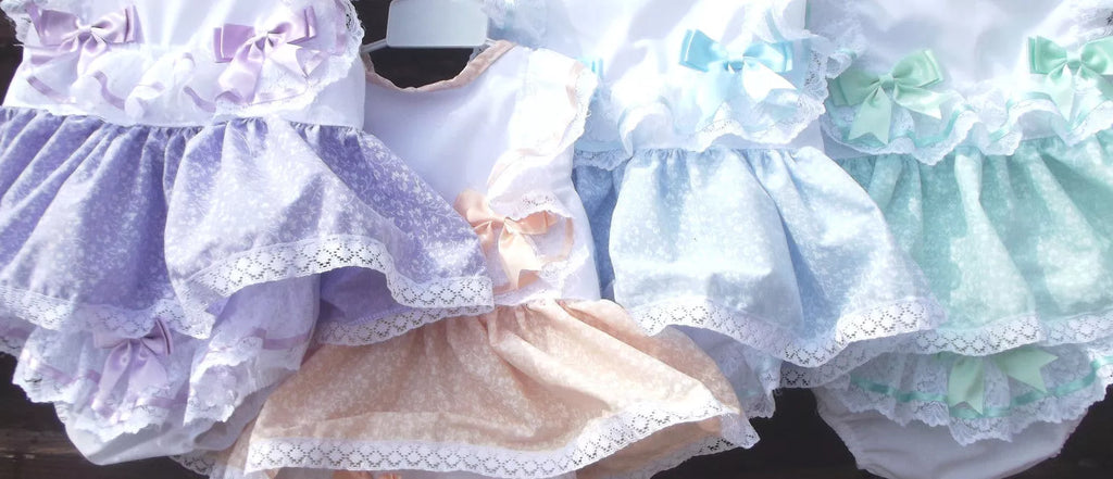 DREAM 0-5 YEARS BABY SUMMER BOWS TOP  KNICKERS ROMPER mint sky blue REBORN DOLLS
