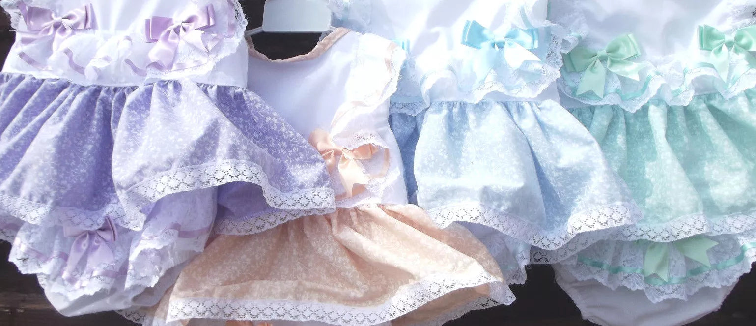 DREAM 0-5 YEARS BABY SUMMER BOWS TOP  KNICKERS ROMPER mint sky blue REBORN DOLLS