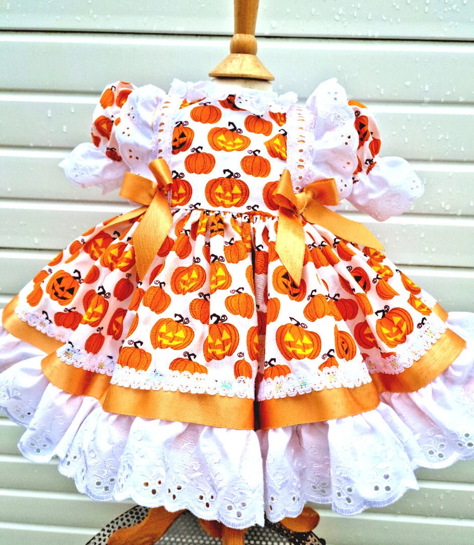 DREAM 0-8 years BABY GIRLS halloween pumpkins traditional romany twirly dress