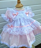 DREAM 0-8 YEARS baby girls vintage traditional frilly netted  dress 8 colours
