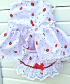DREAM 0-8 YEARS baby girls Spanish summer Strawberries  frilled top and knickers
