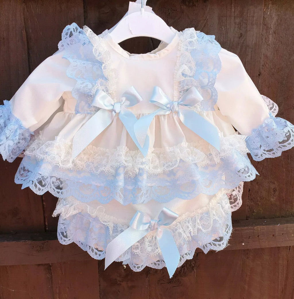 DREAM 0-5 YEARS baby girls  Spanish frilly long sleeved top frilly bum pants