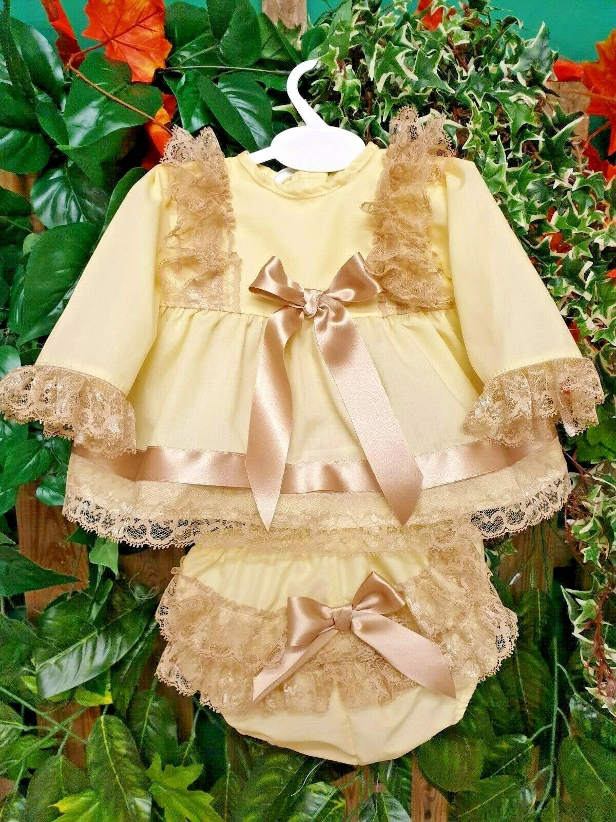 DREAM 0-5 YEARS BABY GIRLs SPANISH  TOP AND FRILLY BUM PANTS DRESS SET