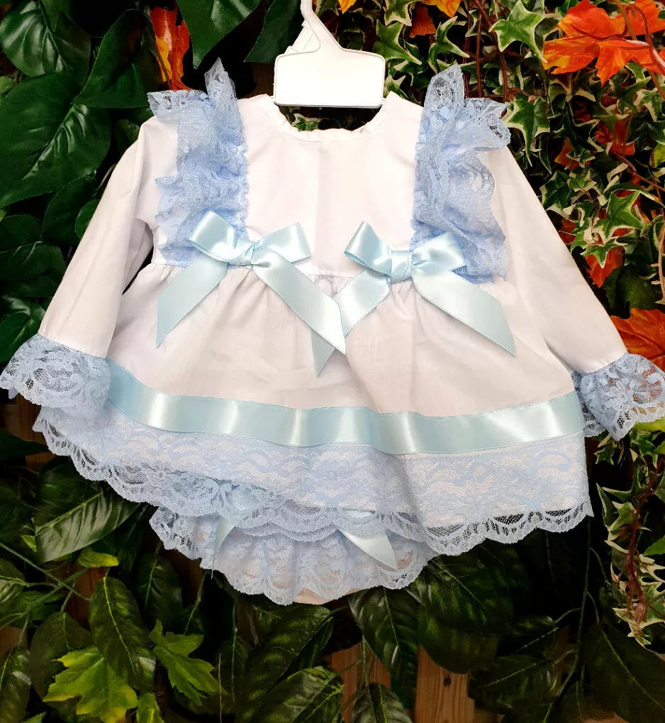 DREAM 0-5 YEARS BABY GIRLs SPANISH  TOP AND FRILLY BUM PANTS DRESS SET