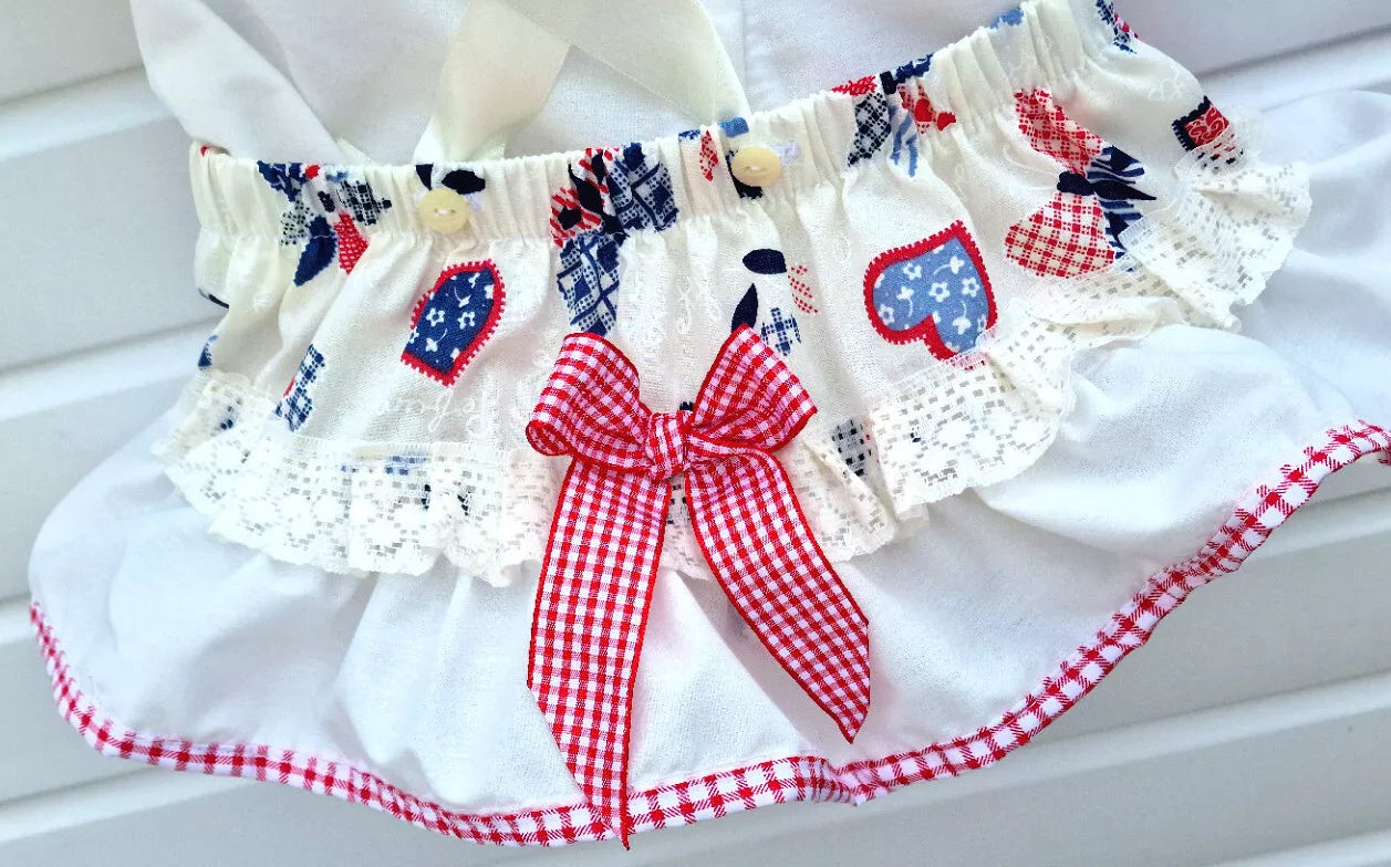 DREAM 0-8 years BABY GIRLS cream multi hearts Spanish blouse and frilly romper