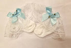 DREAM BABY GIRLS TRADITIONAL frilly SOCKS WITH BOW AND ROSEBUD DETAIL ALL SIZES