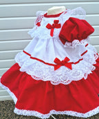DREAM 0-8 YEARS baby girls vintage traditional frilly netted  dress 8 colours