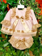 DREAM 0-5 YEARS BABY GIRLs SPANISH  TOP AND FRILLY BUM PANTS DRESS SET
