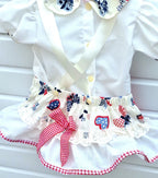 DREAM 0-8 years BABY GIRLS cream multi hearts Spanish blouse and frilly romper