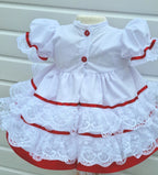 DREAM 0-5 years  baby girls lace and ribbon layers traditional frilly netted dress