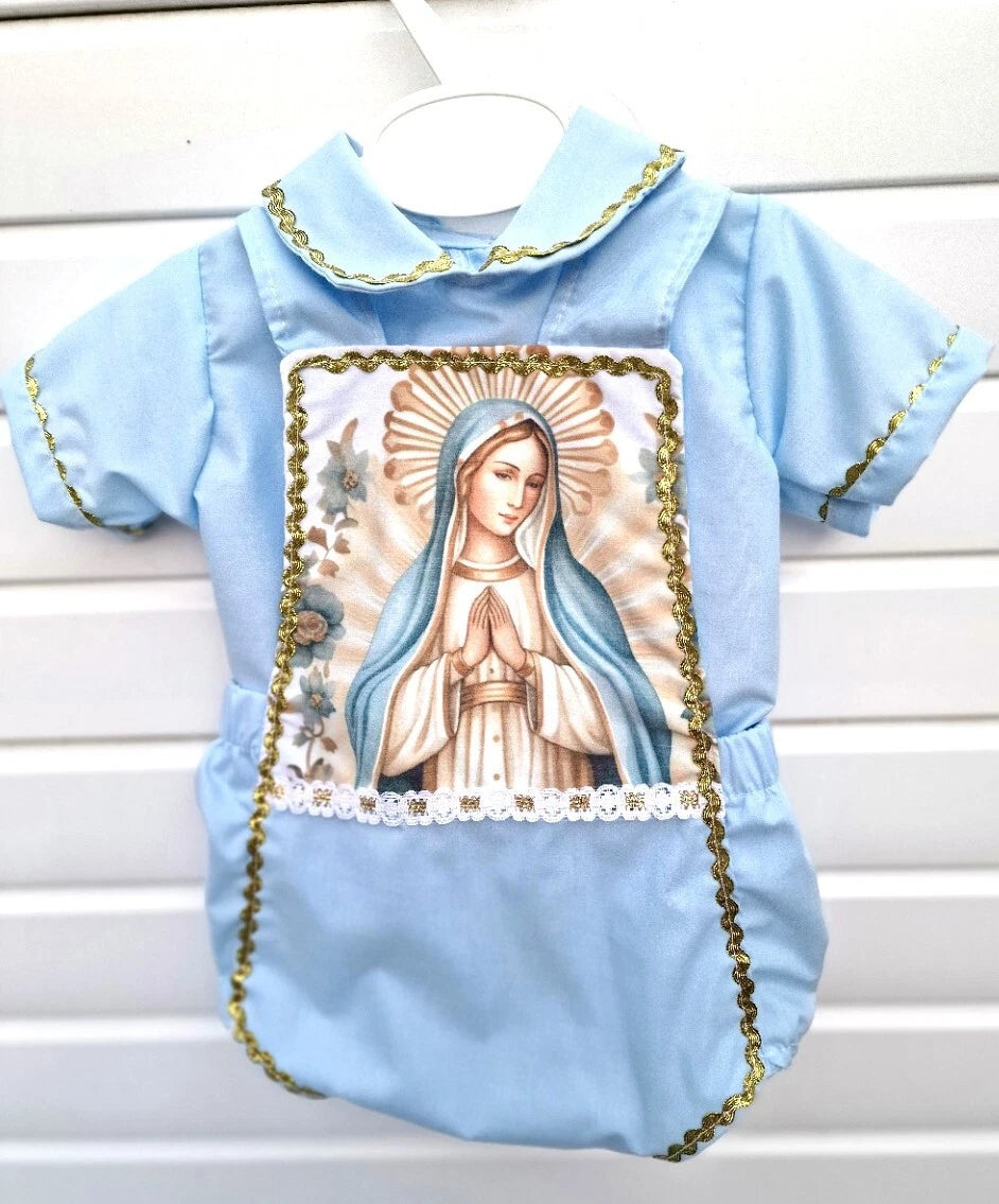 DREAM 0-6 years BABY BOYS holy da  Lady holy day  Romany shirt and romper set