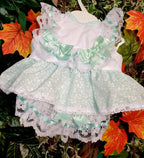 DREAM 0-5 YEARS BABY SUMMER BOWS TOP  KNICKERS ROMPER mint sky blue REBORN DOLLS