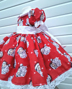 DREAM 0-8 years BABY GIRLS father christmas  traditional romany twirly bow dress