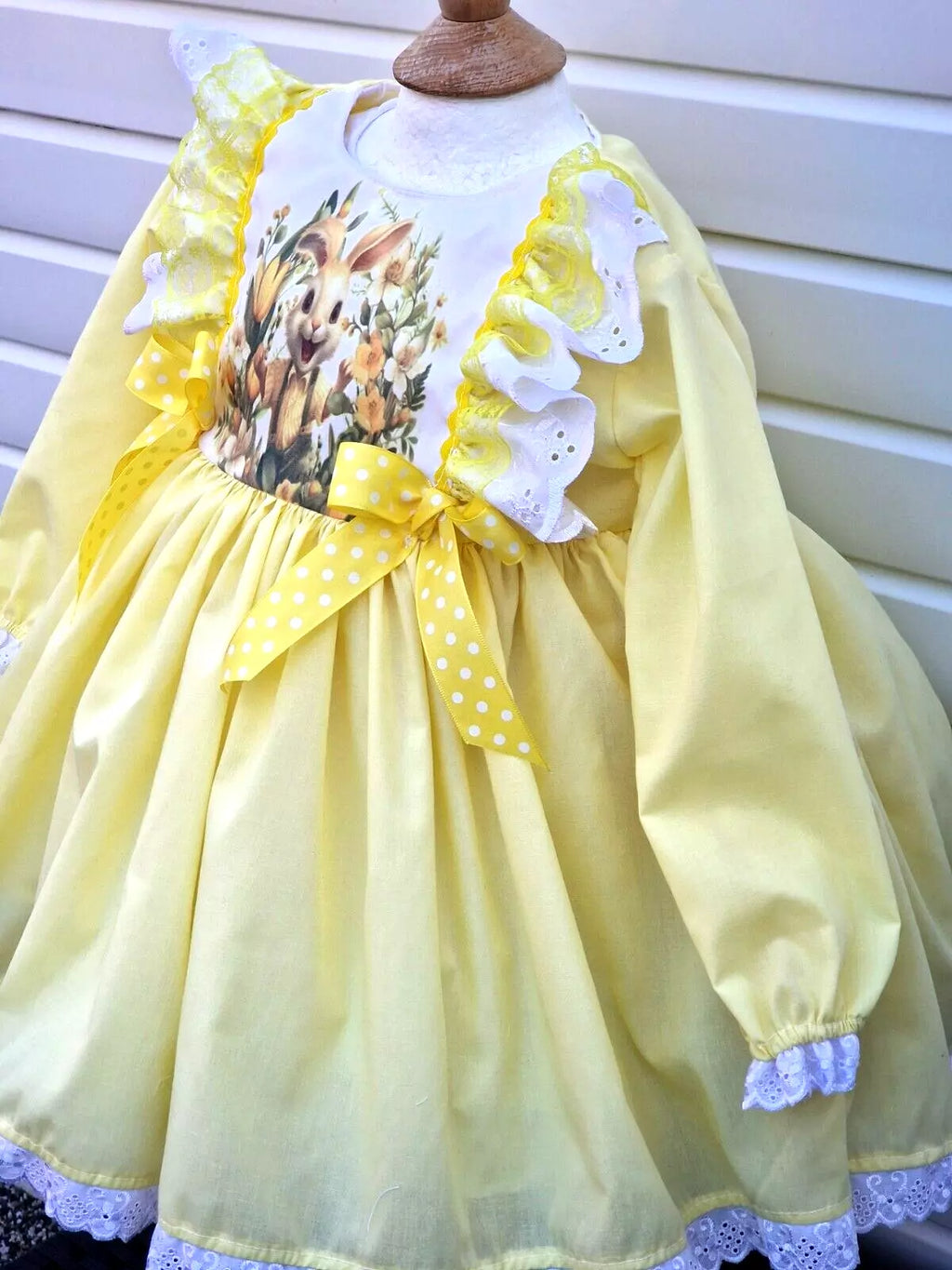 DREAM 0-8 years BABY GIRLS Easter Rabbit traditional romany twirly lemon dress