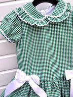 DREAM 0-8 years GIRLS  gingham school uniform drop waist lined dress 6 colours