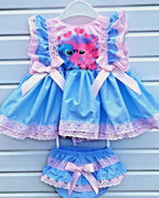 DREAM 0-8 YEARS baby girls  various choice Character top and frilly bum pants