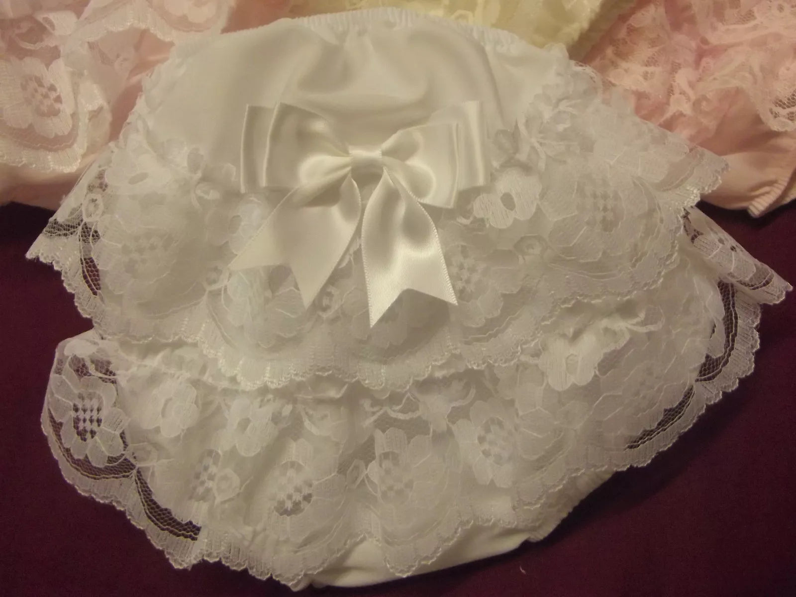 DREAM 0-5 YEARS GIRLS ROMANY FRILLY KNICKERS WHITE PINK LEMON BLUE CREAM REBORN