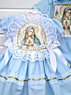 Dream baby girls 0-8 years Our Lady  holy day traditional puffball frilly dress