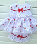 DREAM 0-8 YEARS baby girls Spanish summer Strawberries  frilled top and knickers