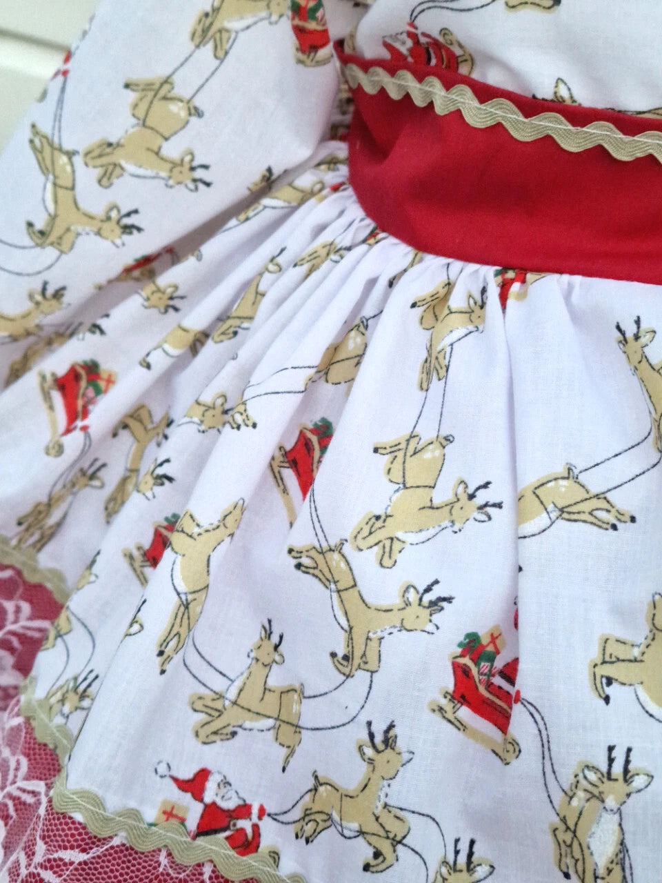 DREAM 0-8 years BABY GIRLS xmas reindeers santa traditional romany netted dress