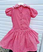 DREAM 0-8 years GIRLS  gingham school uniform drop waist lined dress 6 colours