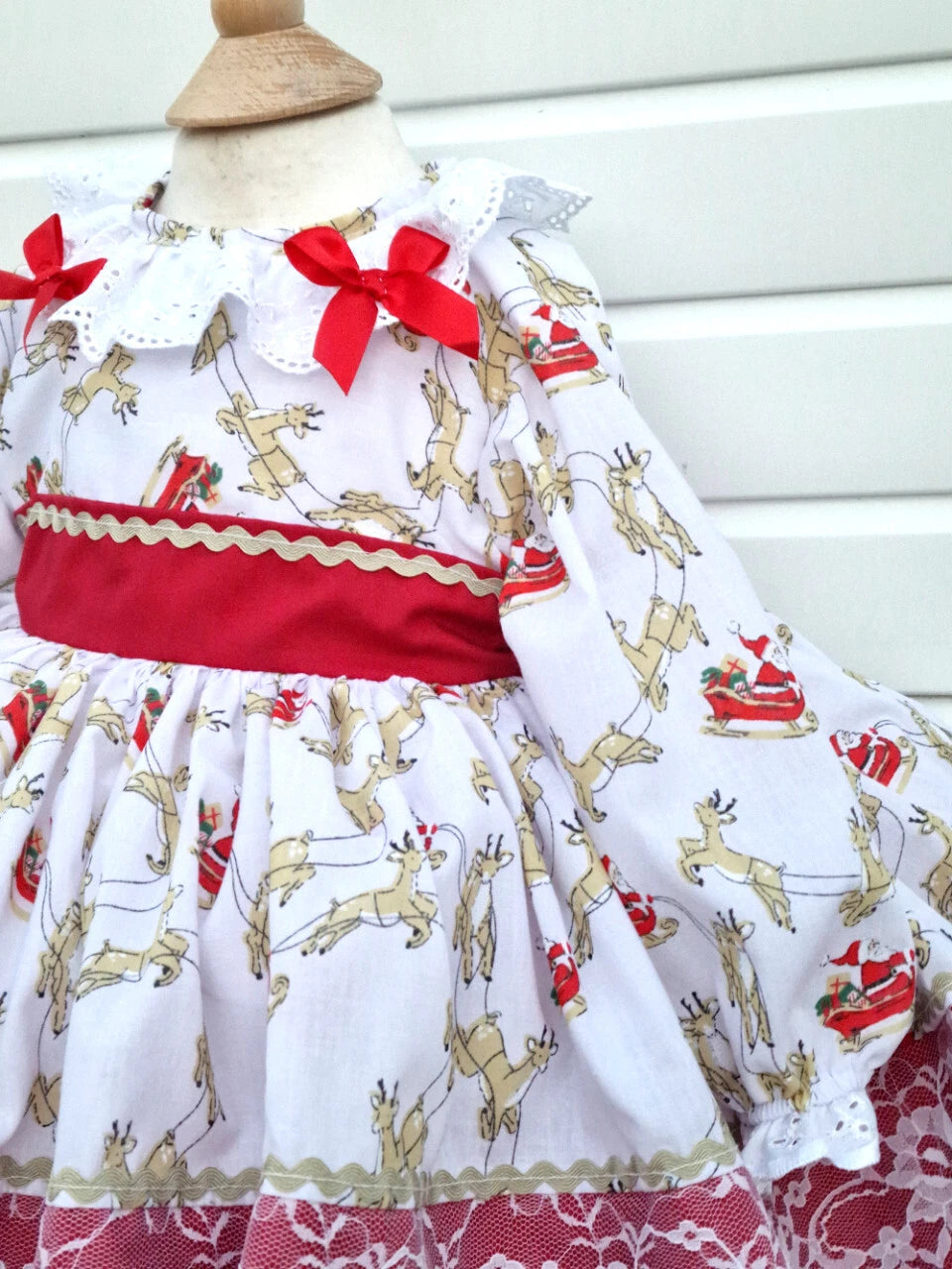 DREAM 0-8 years BABY GIRLS xmas reindeers santa traditional romany netted dress