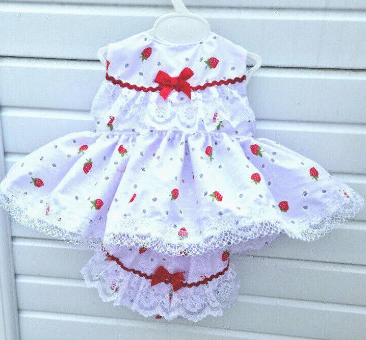 DREAM 0-8 YEARS baby girls Spanish summer Strawberries  frilled top and knickers