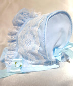 DREAM BABY GIRLS 0- 5 YEARS summer Romany cotton lace and roses frill bonnet hat