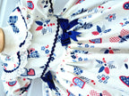 DREAM 0-8 years BABY GIRLS cream navy red hearts traditional romany twirly dress