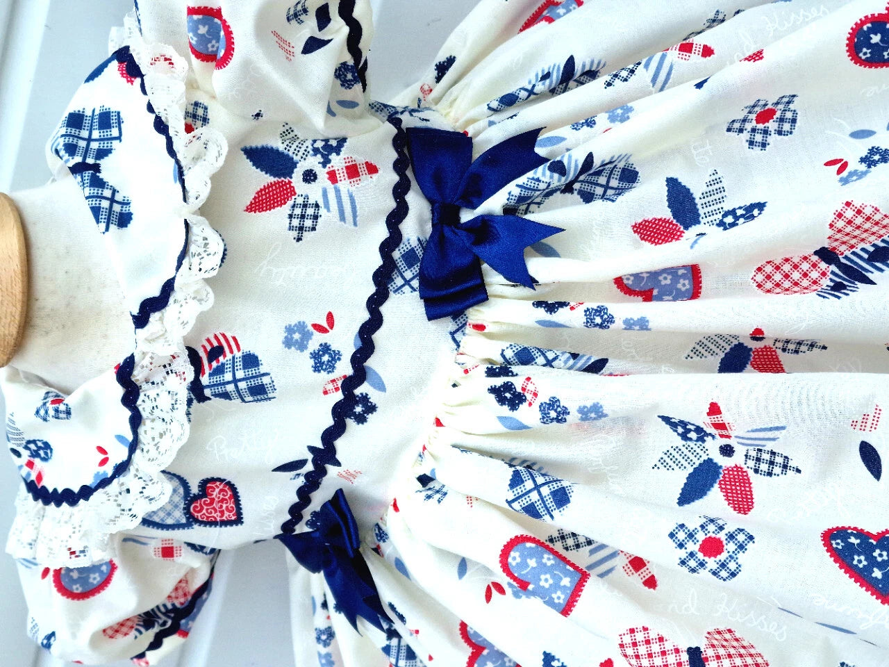 DREAM 0-8 years BABY GIRLS cream navy red hearts traditional romany twirly dress