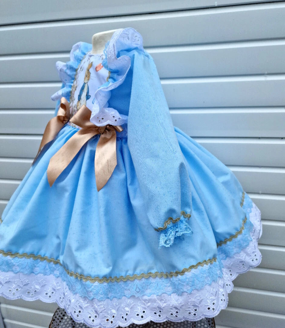 DREAM 0-8 years BABY GIRLS Peter Rabbit traditional romany twirly blue dress