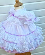 DREAM 0-5 years  baby girls lace and ribbon layers traditional frilly netted dress