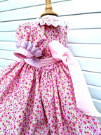 Dream 0-8 years baby girls Pinks Tiny Floral Lined twirly lined dress  tie belt