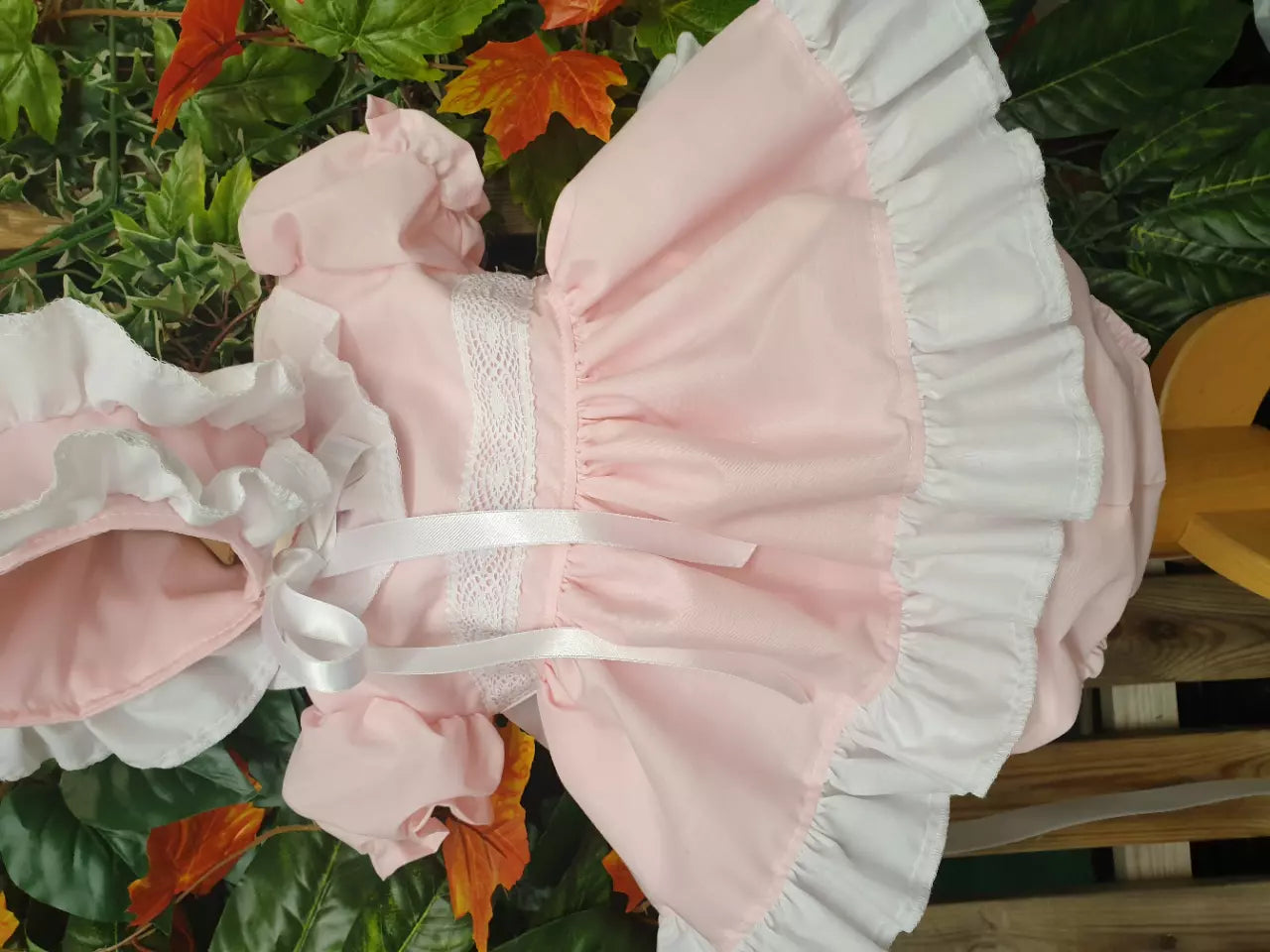 DREAM 0-7 years BABY GIRLS PINK OR RED WHITE short puffball dress pants bonnet
