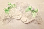 DREAM BABY GIRLS TRADITIONAL frilly SOCKS WITH BOW AND ROSEBUD DETAIL ALL SIZES
