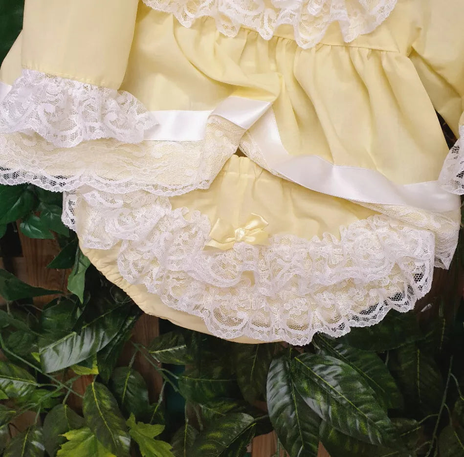 DREAM 0-5 YEARS BABY GIRLs SPANISH  TOP AND FRILLY BUM PANTS DRESS SET