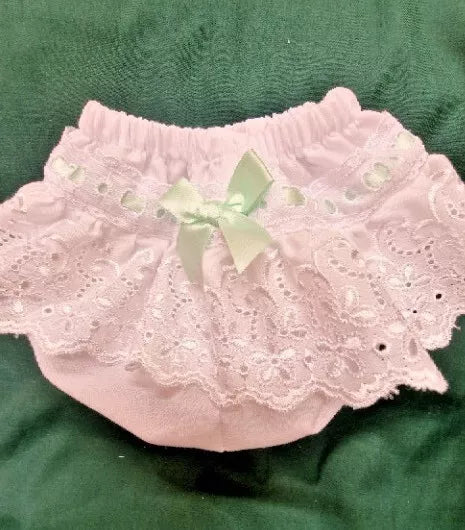 DREAM 0-5 BABY GIRLS ROMANY BRODERIE TRIM FRILLY KNICKERS VARIOUS COLOURS