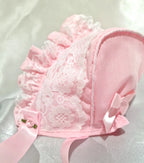 DREAM BABY GIRLS 0- 5 YEARS summer Romany cotton lace and roses frill bonnet hat