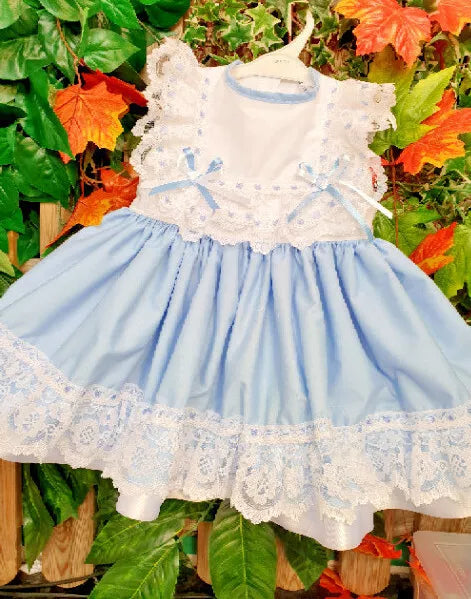 DREAM 0-8 years BABY GIRLS  blue hearts lined frilly puffball  dress