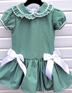 DREAM 0-8 years GIRLS  gingham school uniform drop waist lined dress 6 colours