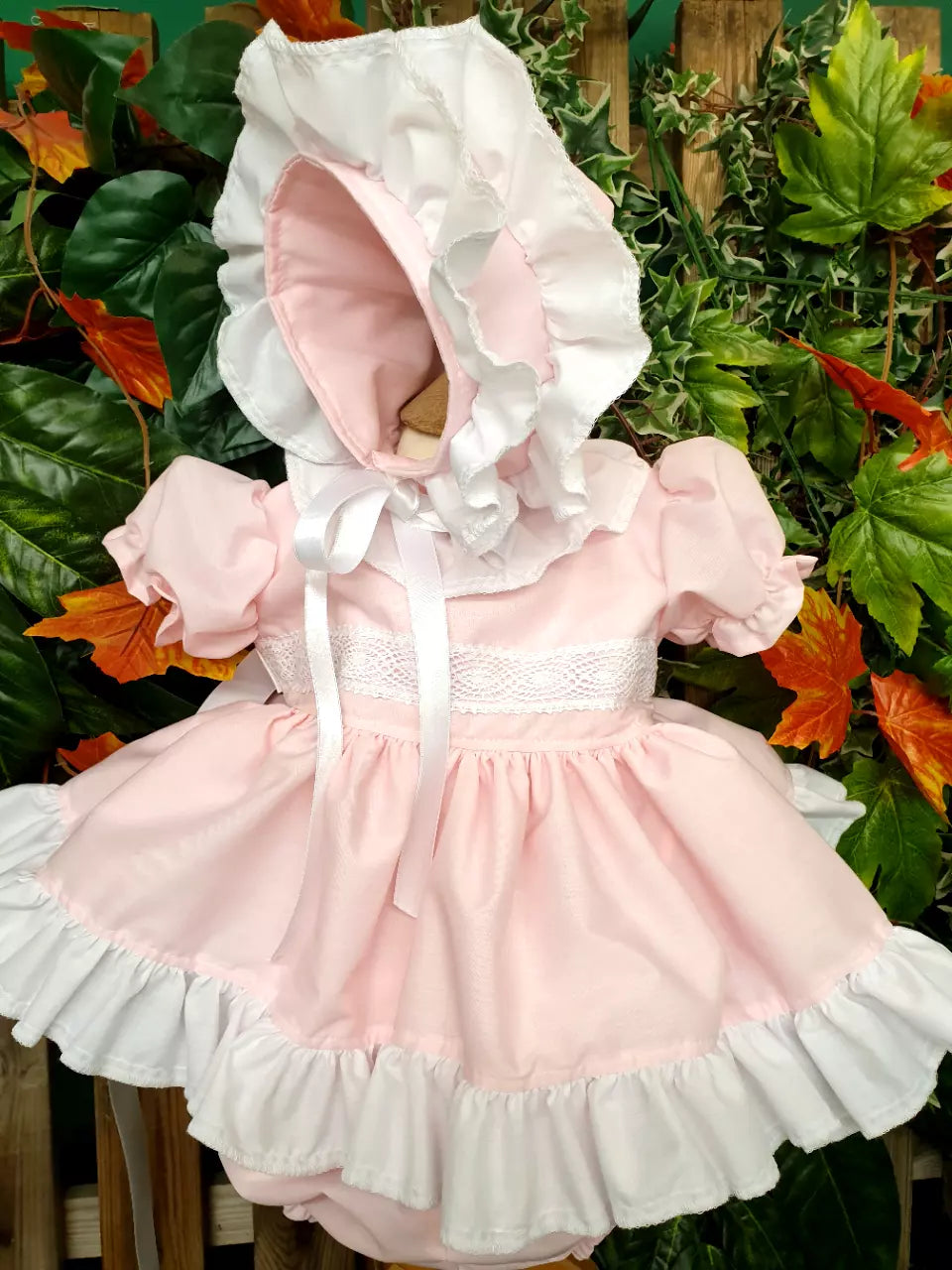 DREAM 0-7 years BABY GIRLS PINK OR RED WHITE short puffball dress pants bonnet