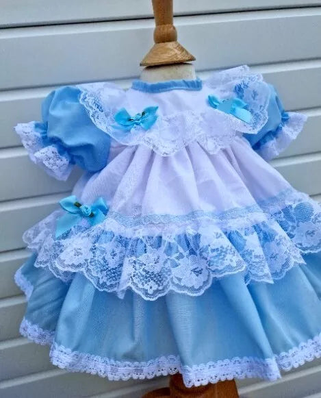 DREAM 0-8 YEARS baby girls vintage traditional frilly netted  dress 8 colours
