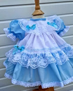 DREAM 0-8 YEARS baby girls vintage traditional frilly netted  dress 8 colours