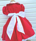 DREAM 0-8 years BABY GIRLS Red Xmas traditional Spanish  smocked lined  dress