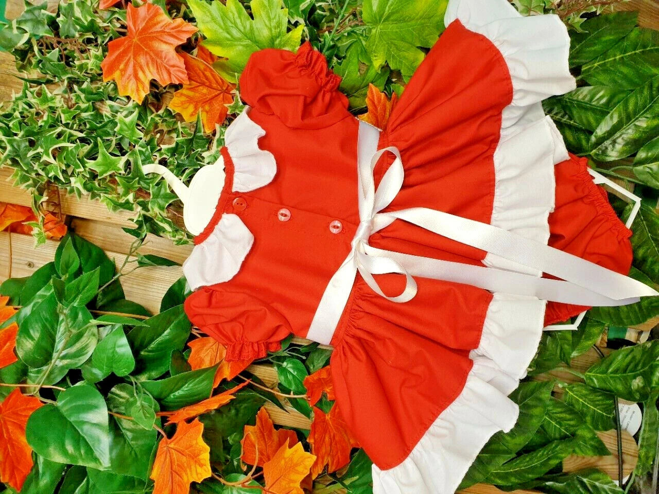 DREAM 0-7 years BABY GIRLS PINK OR RED WHITE short puffball dress pants bonnet